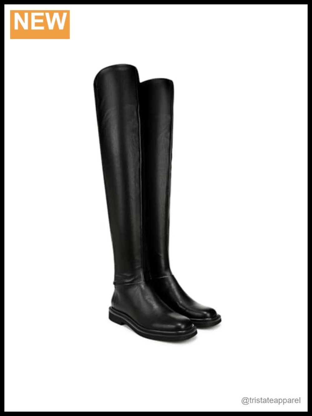 Over the Knee Faux Leather Boots Side Zip Block Heel - Picture 6 of 6